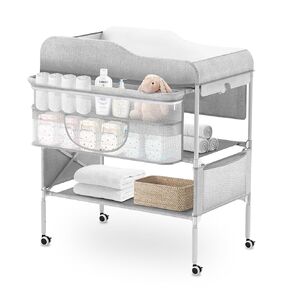 SEA PUNK Portable Baby Diaper Changing Table, Foldable Diaper Changing Table, Waterproof Diaper Changing Table Height Adjustable Changing Diaper Station for Infant and Nursery, Mobile Changing Station in Kuwait