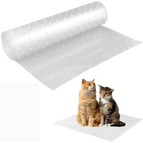 Cat Carpet Protector, Non-Slip Cat Carpet Protector Mat and Scratch Protector, Carpet Scratch Stopper from Cat/Dog Scratching for Doorway DIY Cut(Clear) in Saudi Arabia