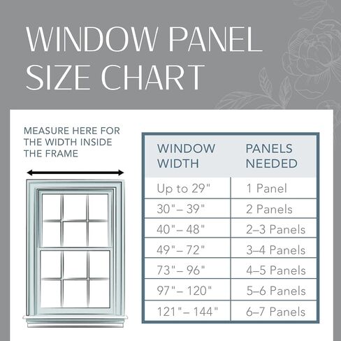 لوحة ستارة نافذة تعتيم مطبوعة نباتية Elrene Home Fashions Avalon, رمادي, 52" x 84"(1 Panel) in Saudi Arabia