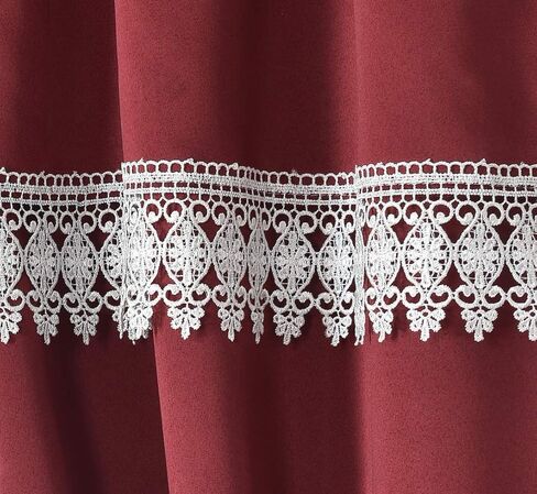 GoodGram Unique 5 Piece Window Curtain Set Assorted Colors (Burgundy) in Kuwait