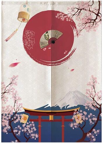 MYRU Japanese Noren Doorway Curtain Tapestry (Blue Fish,33.5 Inches x 59 Inches) in Saudi Arabia