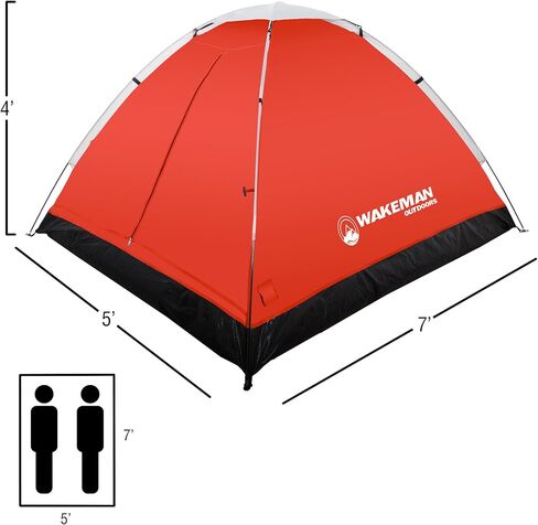2 Person Camping Tent with Rain Fly and Carrying Bag - Water-Resistant Outdoor Tent for Backpacking, Hiking, or Festivals by Wakeman Outdoors in Saudi Arabia