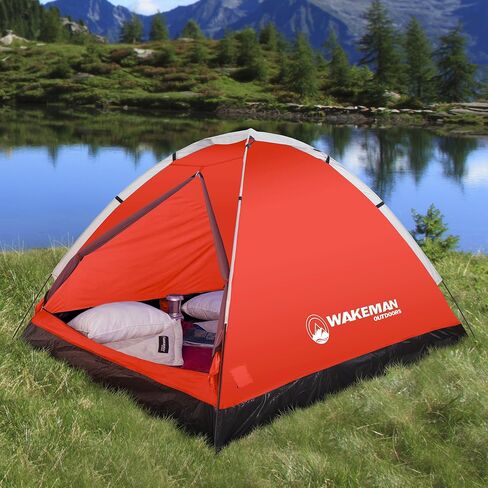 2 Person Camping Tent with Rain Fly and Carrying Bag - Water-Resistant Outdoor Tent for Backpacking, Hiking, or Festivals by Wakeman Outdoors in Saudi Arabia
