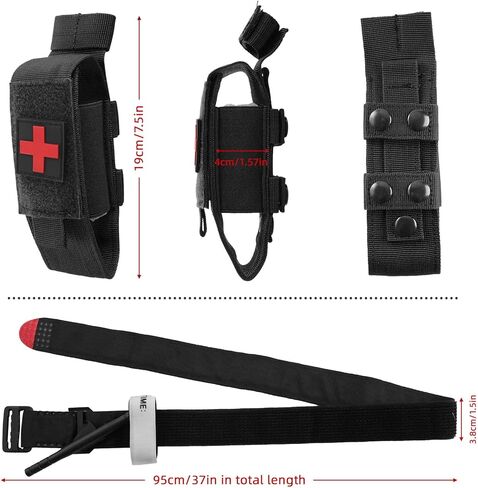 مجموعة أكياس عاصبة تكتيكية من RTMGOB مع عاصبة ومقص، مناسبة للأنشطة الخارجية مثل ركوب الدراجات وتسلق الجبال والسفر والتخييم (بني) in Kuwait