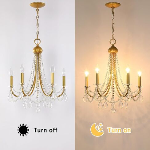 giiland 5-light مزرعة الثريا مع البلورات، الذهب شمعة نوع الثريا الإضاءة لاعبا اساسيا قابل للتعديل قلادة ضوء لغرفة النوم مدخل غرفة الطعام غرفة المعيشة جزيرة المطبخ in Kuwait