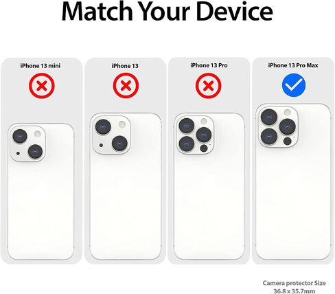 [Dome Camera EZ] واقي كاميرا Apple iPhone 13 Pro Max (6.7 بوصة) من Whitestone [تركيب One Touch EZ] - عبوتان in Saudi Arabia