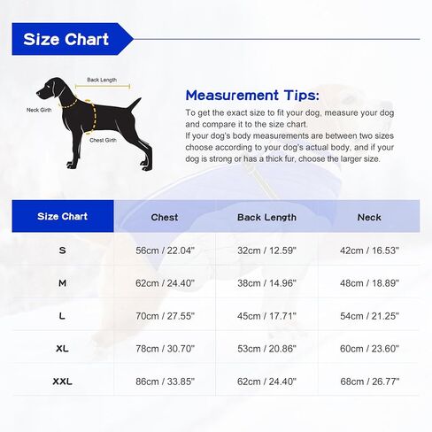 Dog Warm Winter Coat Adjustable Fleece Jacket Waterproof Windproof Snowsuit with Built in Harness Pet Reflective Vest Dog Cold Weather Clothes with Zipper for Small Medium Large Dogs Blue S in Saudi Arabia