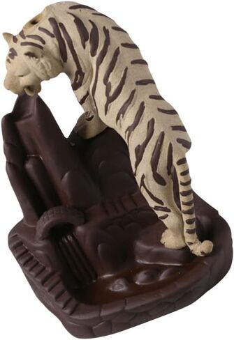 Dragon Backflow Incense Burner Holder: Backflow Cone Incense Holder Aromatherapy Incense Fountain Waterfall Clay Tiger Figurine Statue Sculpture for Home Decor in Saudi Arabia