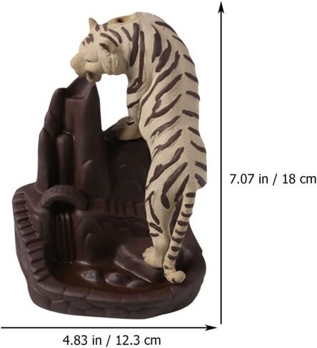 Dragon Backflow Incense Burner Holder: Backflow Cone Incense Holder Aromatherapy Incense Fountain Waterfall Clay Tiger Figurine Statue Sculpture for Home Decor in Saudi Arabia