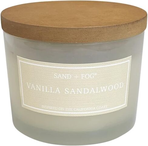 Sand + Fog Scented Candle - Vanilla Sandalwood – Additional Scents and Sizes – 100% Cotton Lead-Free Wick - Luxury Air Freshening Jar Candles - Perfect Home Decor – 12oz in Kuwait