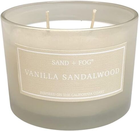 Sand + Fog Scented Candle - Vanilla Sandalwood – Additional Scents and Sizes – 100% Cotton Lead-Free Wick - Luxury Air Freshening Jar Candles - Perfect Home Decor – 12oz in Kuwait