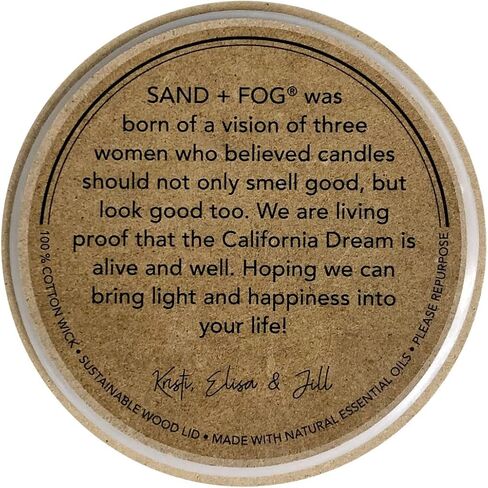 Sand + Fog Scented Candle - Vanilla Sandalwood – Additional Scents and Sizes – 100% Cotton Lead-Free Wick - Luxury Air Freshening Jar Candles - Perfect Home Decor – 12oz in Kuwait