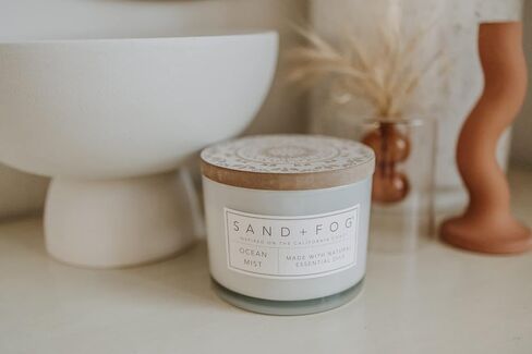 Sand + Fog Scented Candle - Vanilla Sandalwood – Additional Scents and Sizes – 100% Cotton Lead-Free Wick - Luxury Air Freshening Jar Candles - Perfect Home Decor – 12oz in Kuwait