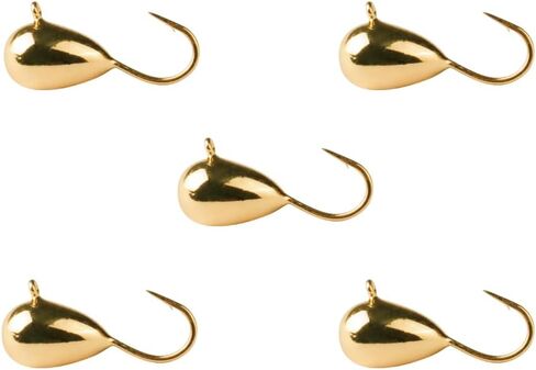 MUUNN 5 Pack Tungsten Ice Fishing Jigs, 2.7/3.2/4/5/6mm Glow Tungsten Teardrop Ice Jig Heads Ice Fishing Lures for Walleye Crappie Panfish in Saudi Arabia