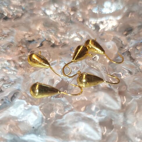 MUUNN 5 Pack Tungsten Ice Fishing Jigs, 2.7/3.2/4/5/6mm Glow Tungsten Teardrop Ice Jig Heads Ice Fishing Lures for Walleye Crappie Panfish in Saudi Arabia