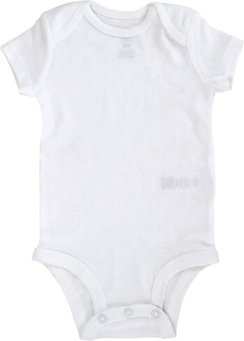 Iconikal Unisex Baby Short Sleeve Onsie Bodysuit, 3-6 Months, White, 6-Pack in Saudi Arabia