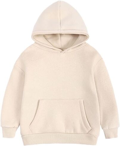 HDLEXD Toddler Boys Girls Cotton Long Sleeve Hooded Active Sweatshirts Casual Sports Kangaroo Pocket Pullover Hoodies Tops in Kuwait