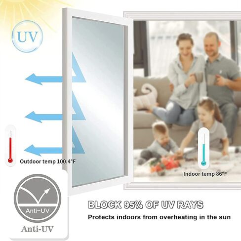 Window Privacy Film See Out Not in Window Film Sun Blocking Home Window Tint Film Heat Control One Way Window Film Exterior Window Tinting Film for Home, 16 in. x 20 FT in Kuwait