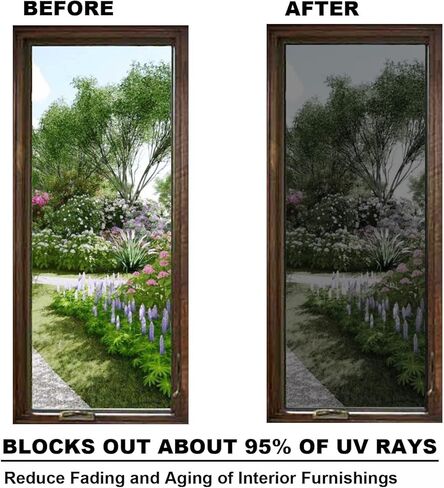 Window Privacy Film See Out Not in Window Film Sun Blocking Home Window Tint Film Heat Control One Way Window Film Exterior Window Tinting Film for Home, 16 in. x 20 FT in Kuwait