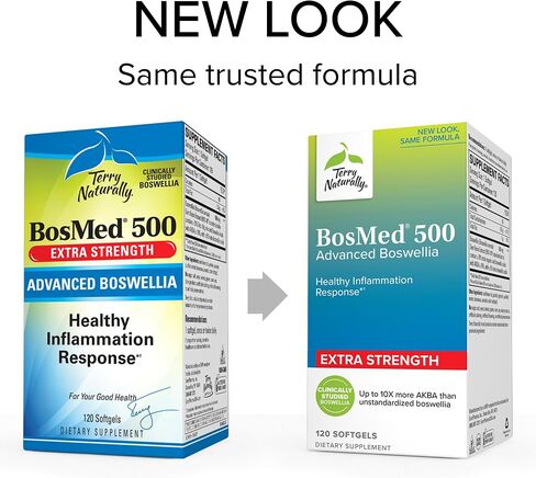 Terry Naturally BosMed 500 قوة إضافية - 120 كبسولة هلامية - مكمل Boswellia المتقدم - يدعم الاستجابة الصحية للالتهابات - غير معدل وراثيًا، حلال، خالي من الغلوتين - 120 وجبة in Saudi Arabia