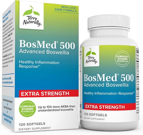 Terry Naturally BosMed 500 قوة إضافية - 120 كبسولة هلامية - مكمل Boswellia المتقدم - يدعم الاستجابة الصحية للالتهابات - غير معدل وراثيًا، حلال، خالي من الغلوتين - 120 وجبة in Saudi Arabia