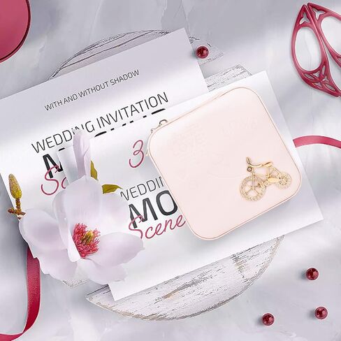 صندوق منظم مجوهرات صغير للسفر، صندوق مجوهرات صغير محمول للسفر، حقيبة عرض للفتيات والنساء والخواتم والاقراط والقلائد مع مرآة، هدية مثالية للسيدات in Kuwait