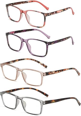 CVVTSPE 4 Pack Men's and Women's Reading Glasses Anti-Blue Light, Anti-UV/Anti-Glare Filtering Lightweight Glasses in Saudi Arabia