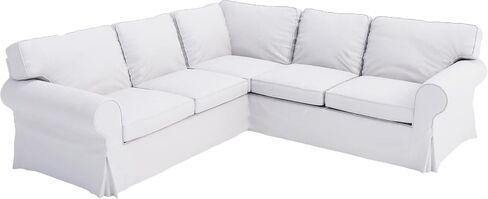 Cover Only! Cotton Ektorp 2 2 Sofa Replacement Cover Compatible with IKEA Ektorp Corner Or Sectional Sofa Slipcover (Lighter Dense Gray) in Saudi Arabia