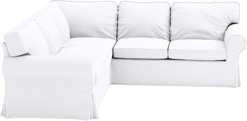 Cover Only! Cotton Ektorp 2 2 Sofa Replacement Cover Compatible with IKEA Ektorp Corner Or Sectional Sofa Slipcover (Lighter Dense Gray) in Saudi Arabia