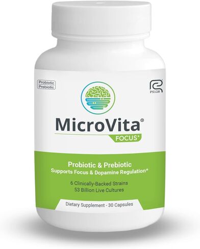 MicroVita® Focus by Accentrate - Focus-Supporting Probiotic Capsules - Supports Memory, Healthy Sleep Patterns, and Gut Health - 30-Day Supply in Kuwait