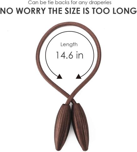 2 Pack Curtain Tiebacks, 2019 New Convenient Drape Tieback, Decorative Rope Holdback Holder for Home Office Decoration (Blue) in Saudi Arabia