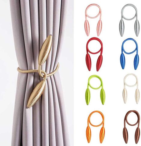 2 Pack Curtain Tiebacks, 2019 New Convenient Drape Tieback, Decorative Rope Holdback Holder for Home Office Decoration (Blue) in Saudi Arabia