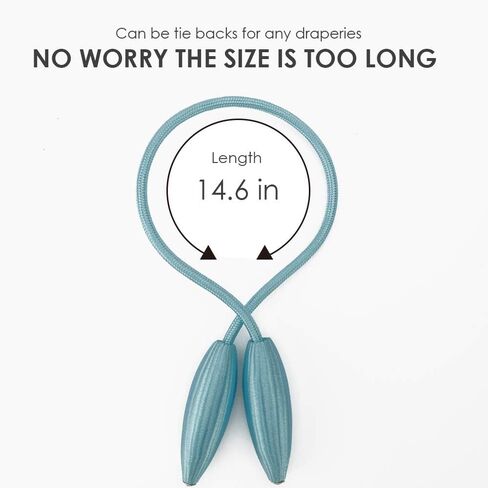 2 Pack Curtain Tiebacks, 2019 New Convenient Drape Tieback, Decorative Rope Holdback Holder for Home Office Decoration (Blue) in Saudi Arabia