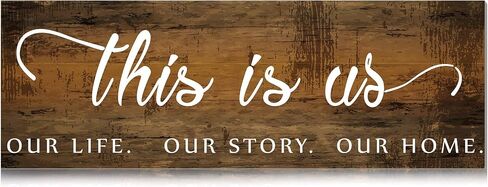This is Us Wooden Wall Sign Family Wall Plaques Inspiration Wood Sign Farmhouse Entryway Sign Rustic Wall Plaques Art with Quotes for Living Room Bedroom Kitchen Christmas Decorations (Antique White) in Saudi Arabia