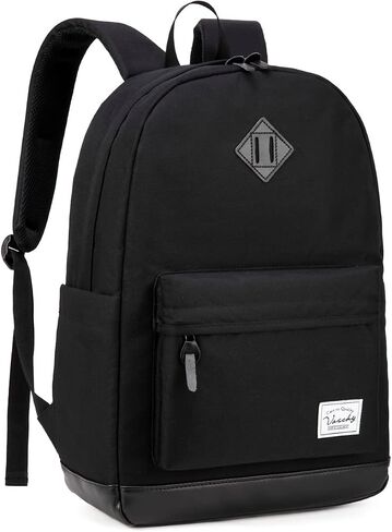 VASCHY Backpack for Men, Water-Resistant School Backpack Bookbag Schoolbag Teens Casual Daypack Work Black in Saudi Arabia
