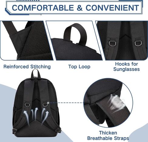 VASCHY Backpack for Men, Water-Resistant School Backpack Bookbag Schoolbag Teens Casual Daypack Work Black in Saudi Arabia