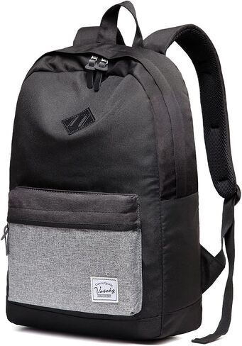 VASCHY Backpack for Men, Water-Resistant School Backpack Bookbag Schoolbag Teens Casual Daypack Work Black in Saudi Arabia