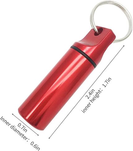 3-Pack Small Portable Pill Box Keychain Aluminium Alloy Waterproof Pill Organizer Case Circular Container Medicine Drug Bottle Holder for Purse Pocket Outdoor Camping Travel(Black&Silver&Red) in Kuwait