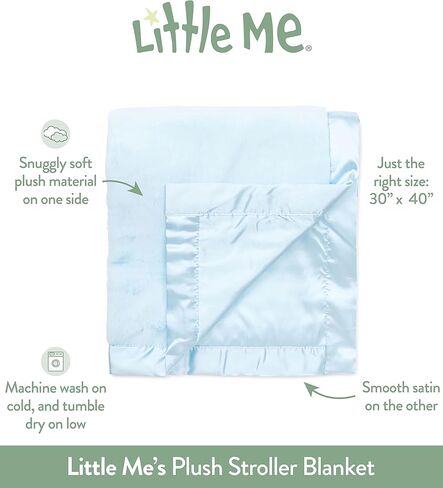 Little Me Unisex-Baby Newborn Neutral White Plush Stroller Blanket in Kuwait