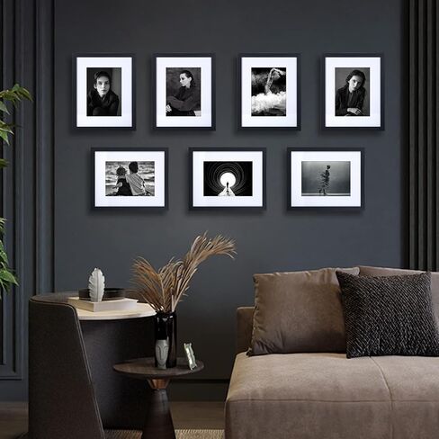 مجموعة إطارات صور ENGLORY مقاس 8 × 10 مكونة من 3 قطع، مصنوعة من زجاج حقيقي عالي الدقة، شاشة عرض 5 × 7 مع حصيرة أو 8 × 10 بدون حصيرة، إطارات صور للتركيب على الحائط أو عرض سطح الطاولة in Kuwait