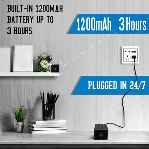 Rettru G8 أصغر كاميرا مراقبة لاسلكية تعمل ببطارية WiFi HD1080p مع رؤية ليلية، كشف الحركة، اكتشاف الإنسان بالذكاء الاصطناعي، عرض عن بعد، متوافق مع تطبيق هاتف Android/iOS، Window/Mac in Saudi Arabia