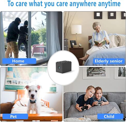 Rettru G8 أصغر كاميرا مراقبة لاسلكية تعمل ببطارية WiFi HD1080p مع رؤية ليلية، كشف الحركة، اكتشاف الإنسان بالذكاء الاصطناعي، عرض عن بعد، متوافق مع تطبيق هاتف Android/iOS، Window/Mac in Saudi Arabia