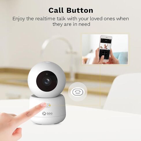كاميرا مراقبة داخلية QSEE، كاميرا واي فاي 3 ميجابكسل لمراقبة الأطفال، صوت ثنائي الاتجاه، زر الاتصال، اكتشاف الإنسان والحيوانات الأليفة، تتبع الحركة، رؤية ليلية، كاميرا IP لاسلكية قابلة للإمالة، المنزل الذكي (Hestia 3T) in Kuwait