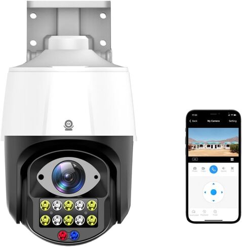 SECUEYE 4MP POE كاميرا عموم/إمالة/تكبير كشف الإنسان اللون ليلة التلقائي تتبع TF بطاقة تسجيل مقاوم للماء IP66 في الهواء الطلق in Kuwait