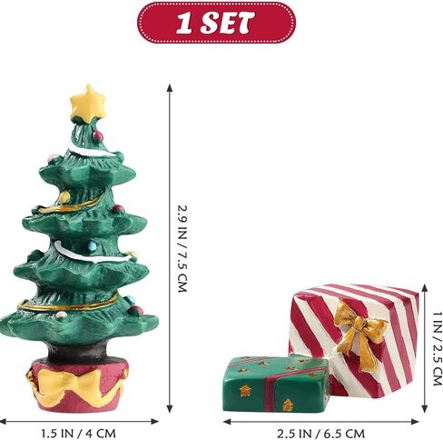 Christmas Aquarium Decoration,Christmas Tree Resin Oranment Fish Tank Decoration for Holiday Fish Tank Supplies Table Decor in Kuwait