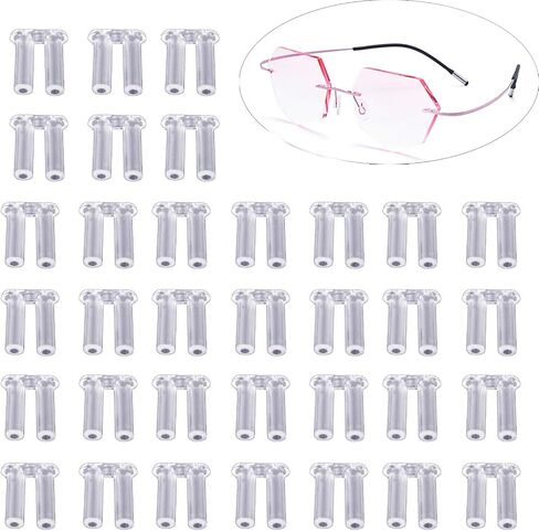 YouU 100 Pcs Clear Plastic Compression Sleeves for Rimless Glasses Fixing Accessories Tools(1.7/1.8/2.0mm) (1.8 * 1.0 * 7.0) in Saudi Arabia