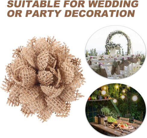 Beavorty ديكور عيد الميلاد الزفاف الديكور زهور الأقحوان الاصطناعية 5 قطع حفل زفاف الديكور زهور الجوت الخيش الدانتيل زهرة الديكور الخيش زهرة مهرجان الديكور زهرة العلم in Kuwait