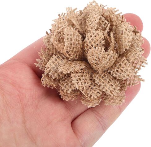 Beavorty ديكور عيد الميلاد الزفاف الديكور زهور الأقحوان الاصطناعية 5 قطع حفل زفاف الديكور زهور الجوت الخيش الدانتيل زهرة الديكور الخيش زهرة مهرجان الديكور زهرة العلم in Kuwait