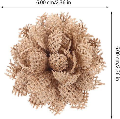 Beavorty ديكور عيد الميلاد الزفاف الديكور زهور الأقحوان الاصطناعية 5 قطع حفل زفاف الديكور زهور الجوت الخيش الدانتيل زهرة الديكور الخيش زهرة مهرجان الديكور زهرة العلم in Kuwait