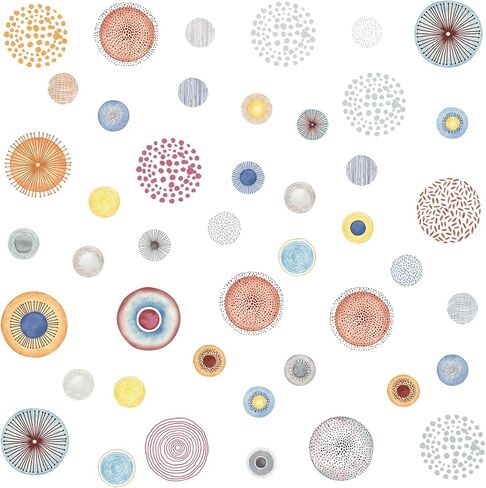 45 قطعة مختلفة من الملصقات الجدارية متعددة الألوان على شكل دائرة منقطة للفتيات وغرفة الأطفال وغرفة النوم وغرفة المعيشة، وديكور غرفة اللعب، ملصقات جدارية من الفينيل قابلة للإزالة، ملصقات ورقية سحب (نقطة) in Kuwait